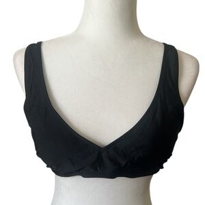 NWT Aerie Real Good Black Scoop V Bikini Top Size XL Reg. $29